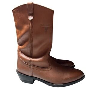 Mason Western BOOTS Leather Western Work Riding Biker Boots Mens 11D Steel Toe